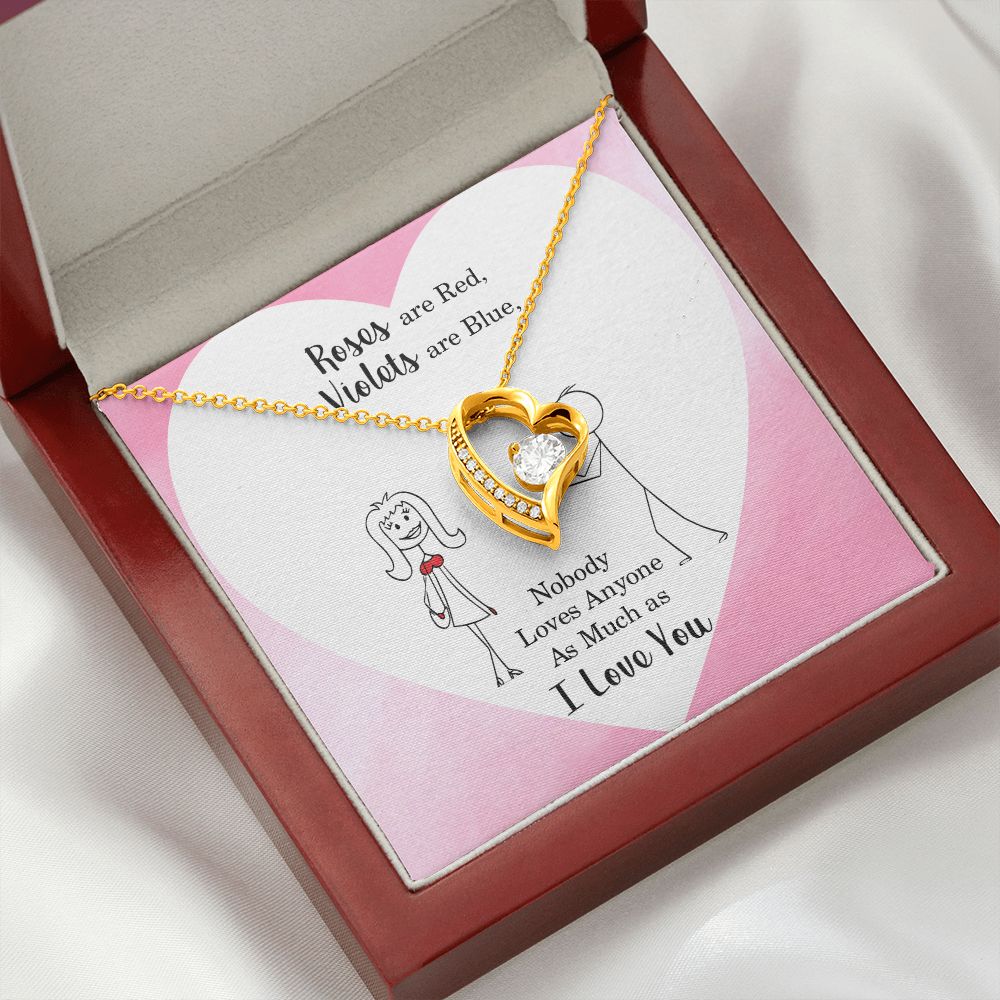 Roses are Red Forever Necklace w Message Card-Express Your Love Gifts