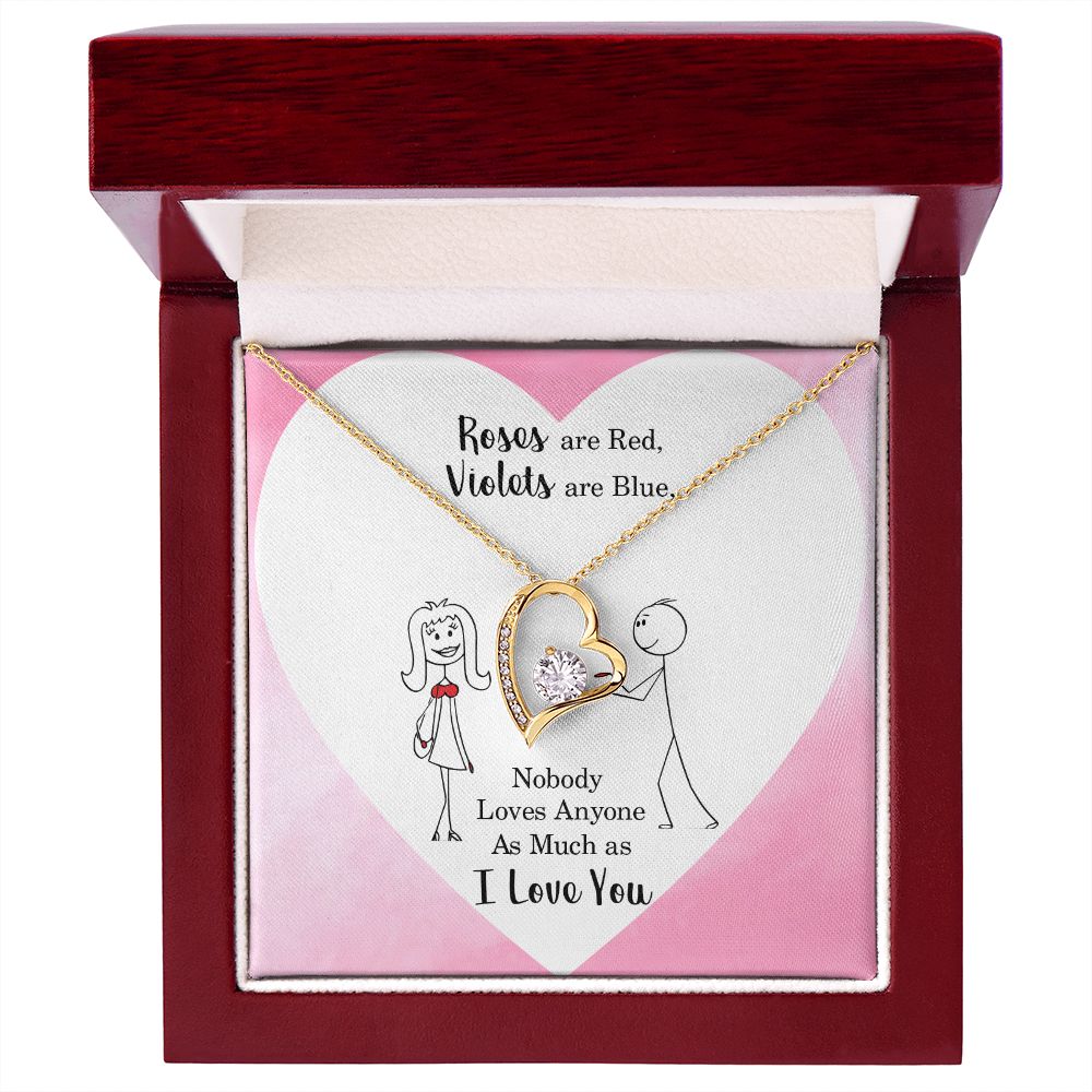 Roses are Red Forever Necklace w Message Card-Express Your Love Gifts