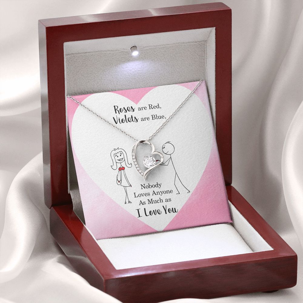 Roses are Red Forever Necklace w Message Card-Express Your Love Gifts
