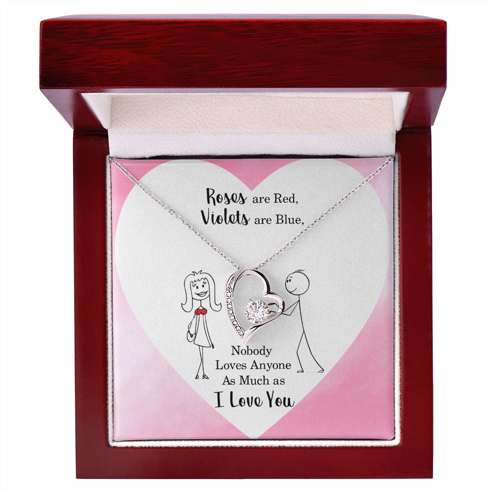 Roses are Red Forever Necklace w Message Card-Express Your Love Gifts