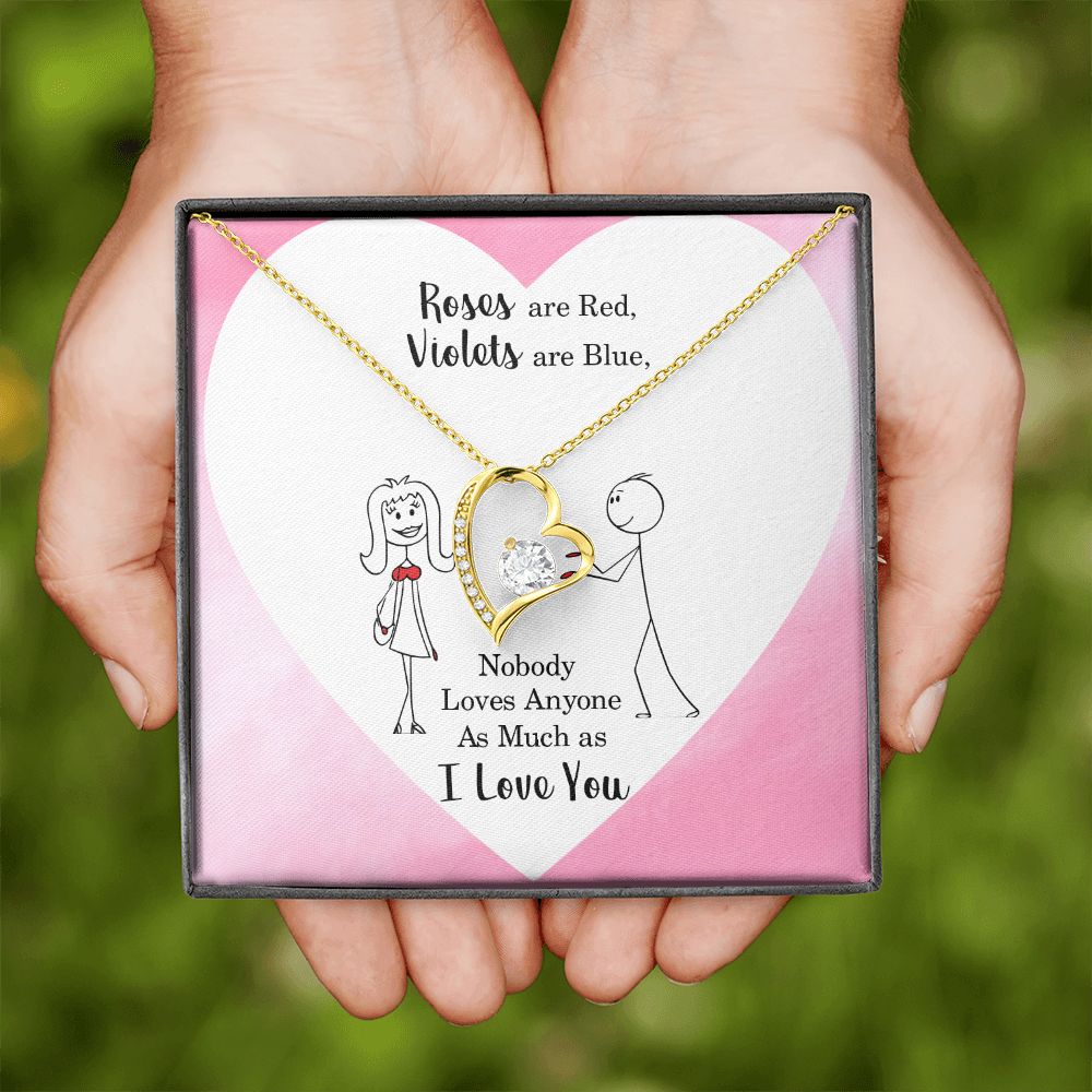 Roses are Red Forever Necklace w Message Card-Express Your Love Gifts