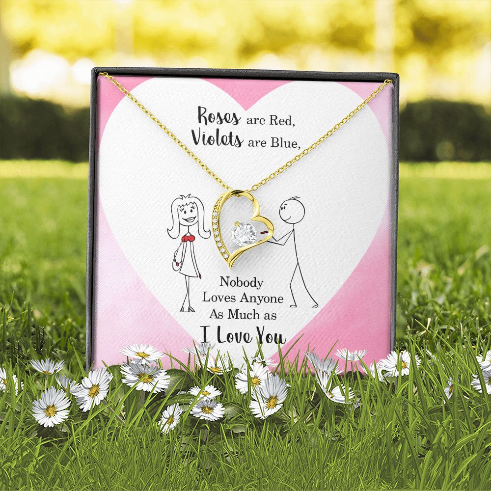Roses are Red Forever Necklace w Message Card-Express Your Love Gifts