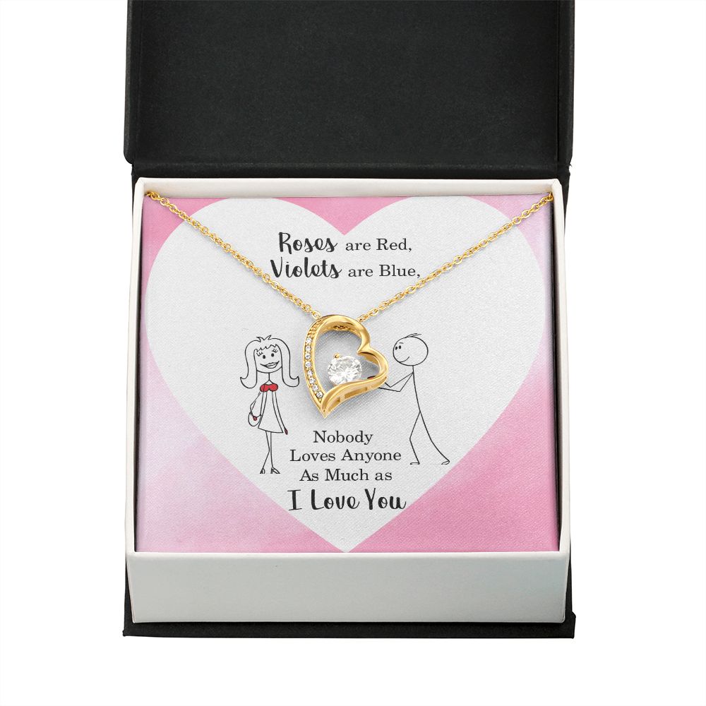 Roses are Red Forever Necklace w Message Card-Express Your Love Gifts