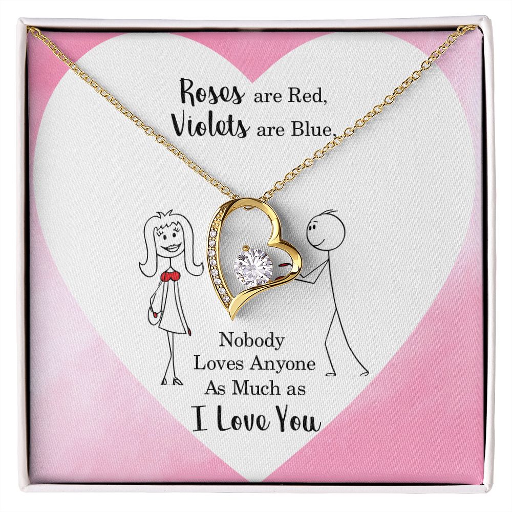 Roses are Red Forever Necklace w Message Card-Express Your Love Gifts
