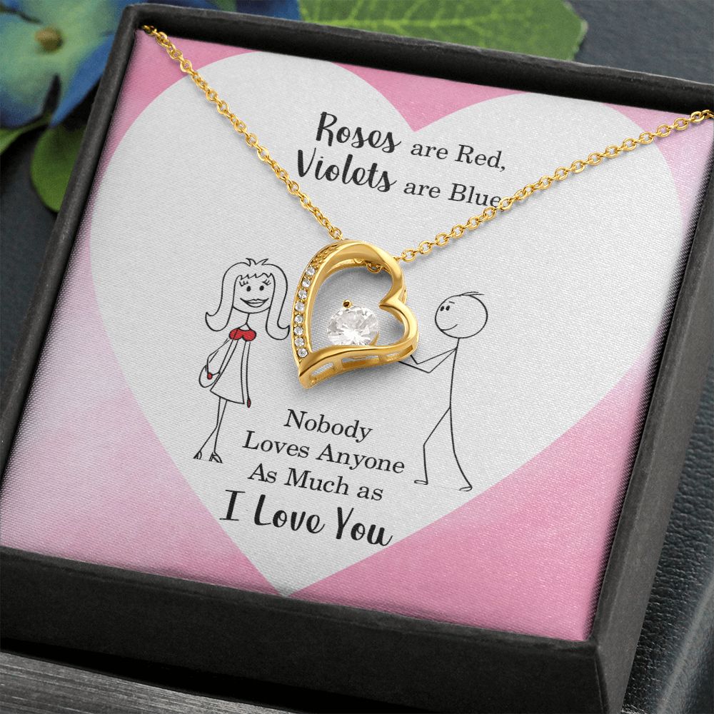 Roses are Red Forever Necklace w Message Card-Express Your Love Gifts