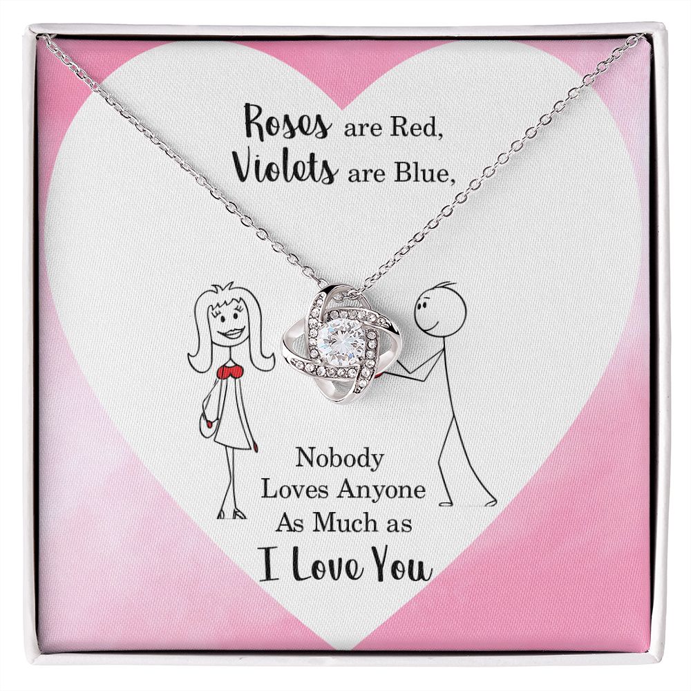 Roses are Red Infinity Knot Necklace Message Card-Express Your Love Gifts