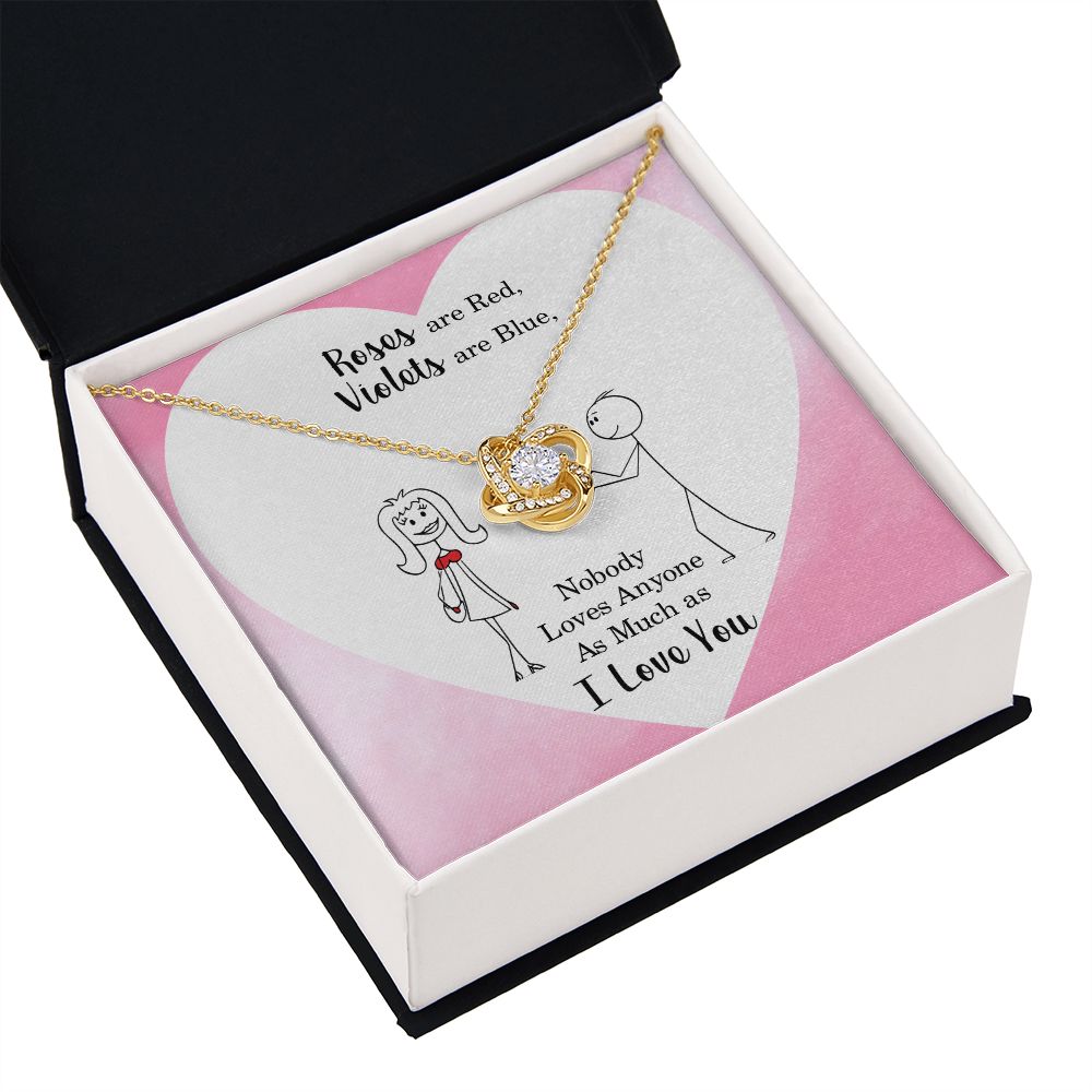 Roses are Red Infinity Knot Necklace Message Card-Express Your Love Gifts