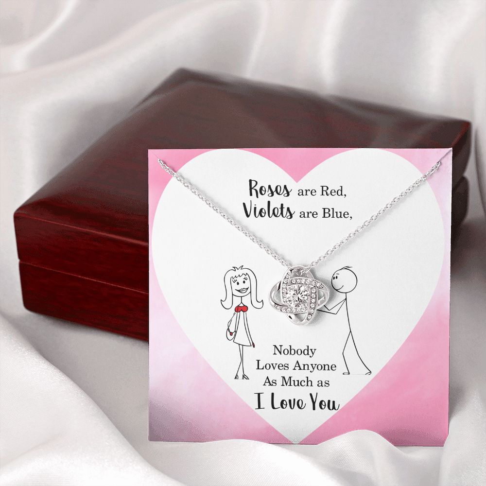 Roses are Red Infinity Knot Necklace Message Card-Express Your Love Gifts