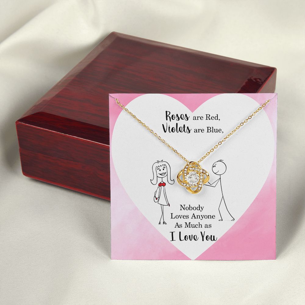 Roses are Red Infinity Knot Necklace Message Card-Express Your Love Gifts