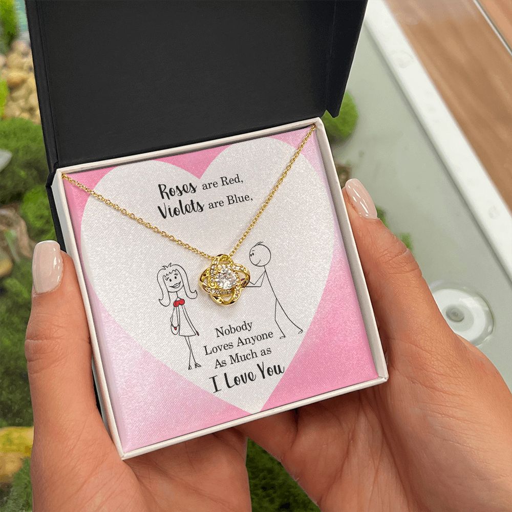 Roses are Red Infinity Knot Necklace Message Card-Express Your Love Gifts