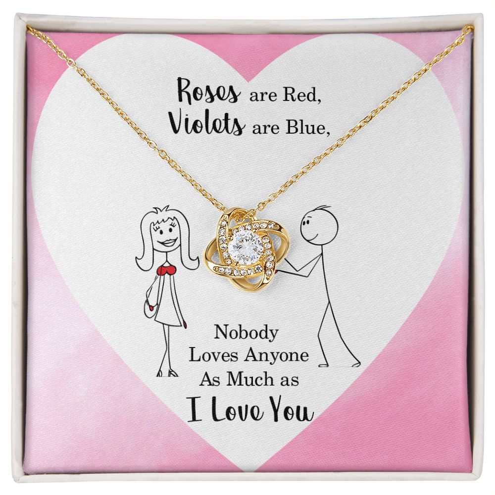 Roses are Red Infinity Knot Necklace Message Card-Express Your Love Gifts