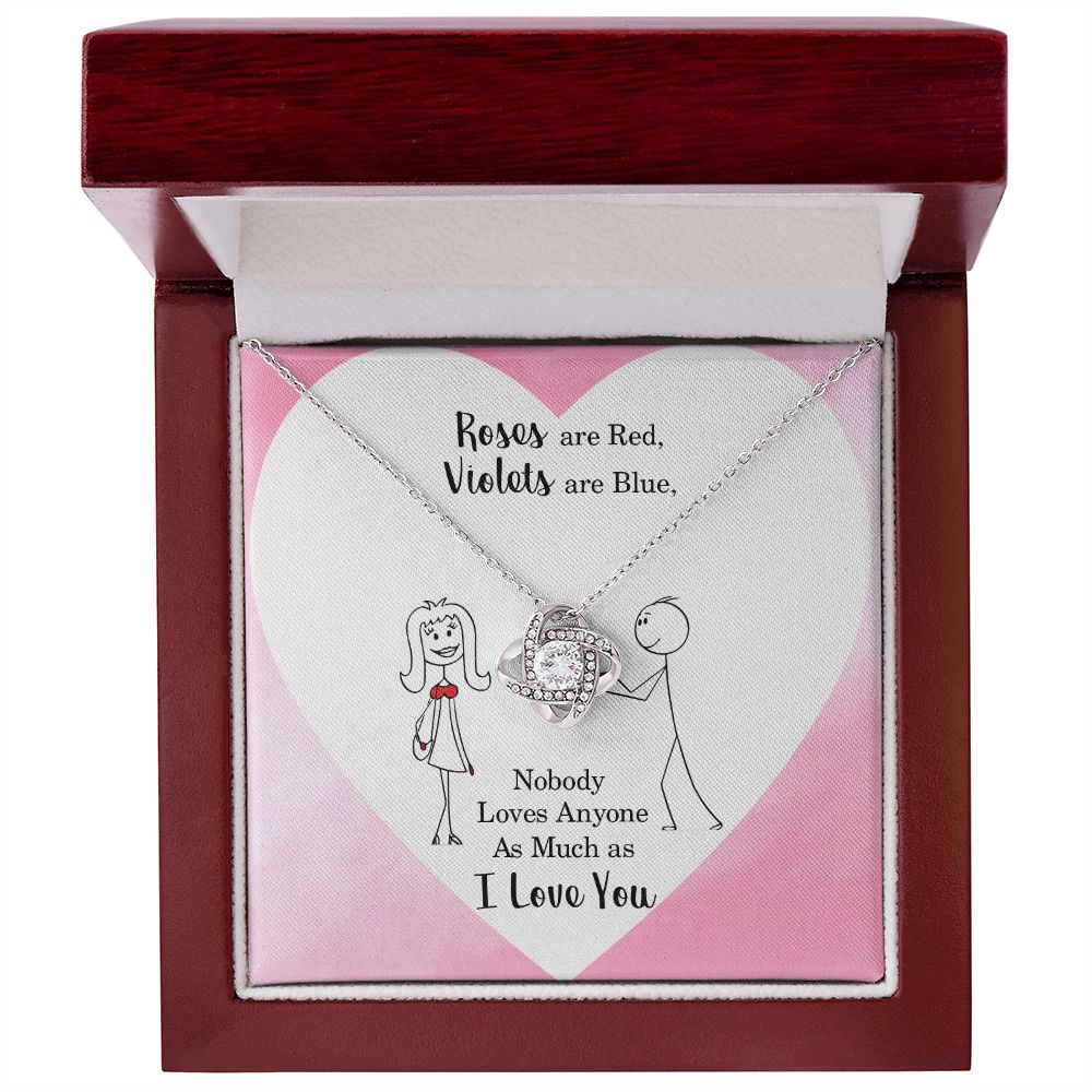 Roses are Red Infinity Knot Necklace Message Card-Express Your Love Gifts