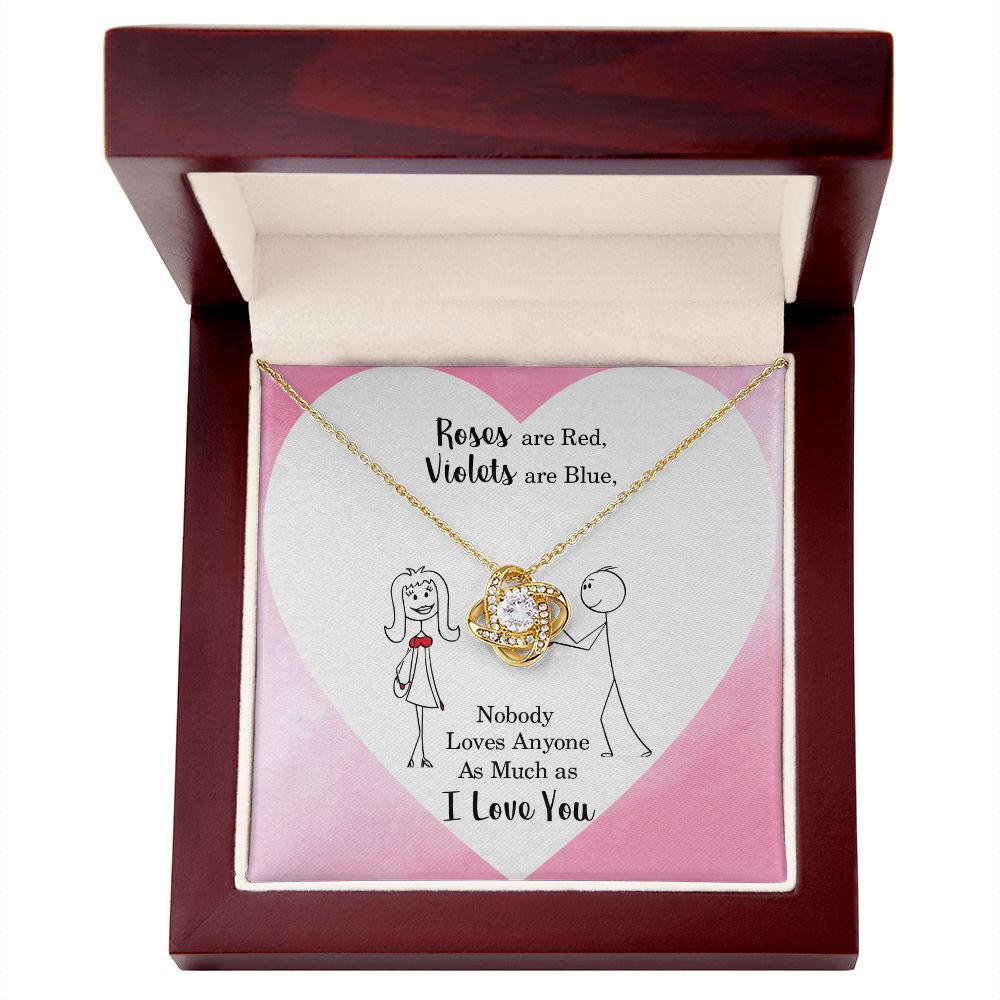 Roses are Red Infinity Knot Necklace Message Card-Express Your Love Gifts