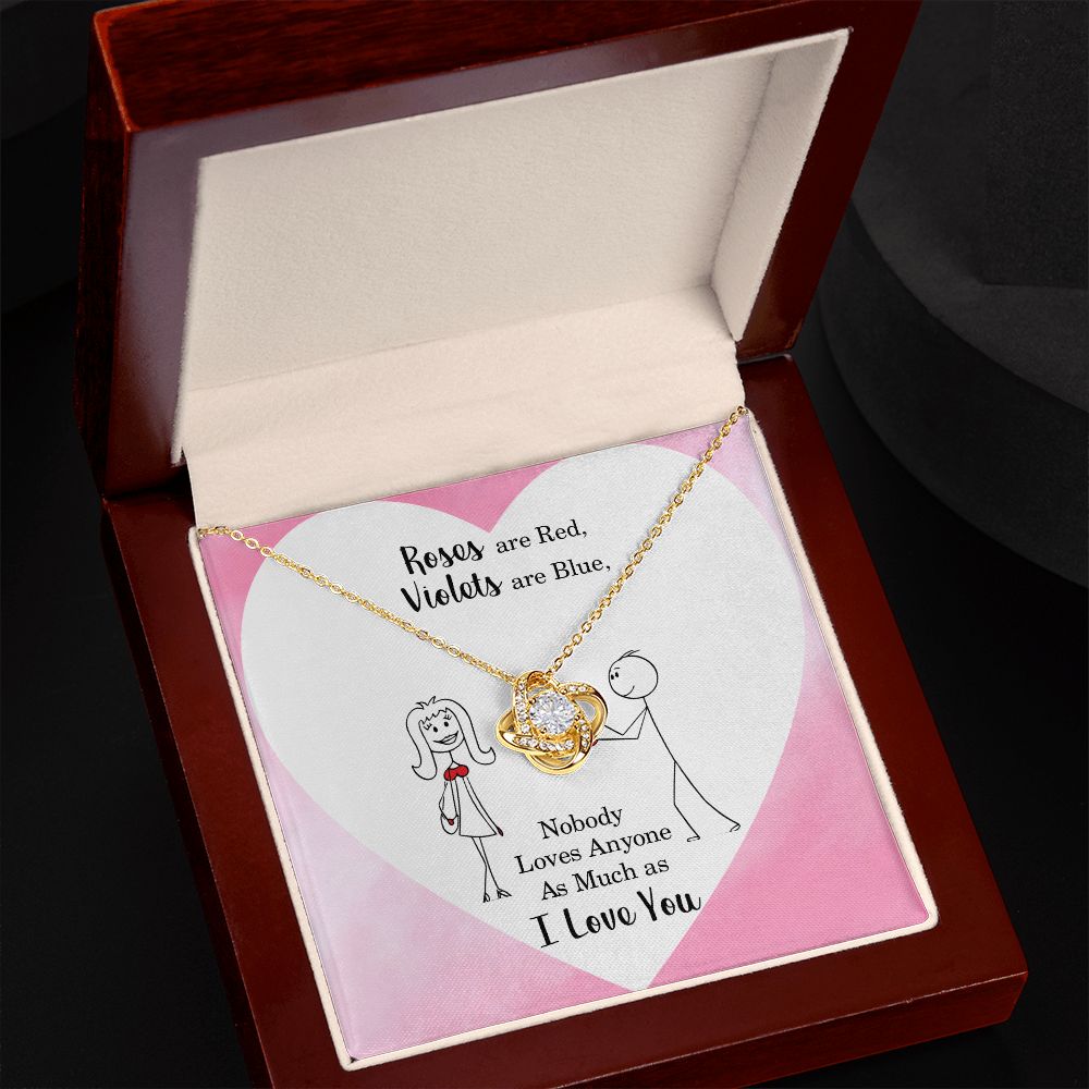Roses are Red Infinity Knot Necklace Message Card-Express Your Love Gifts