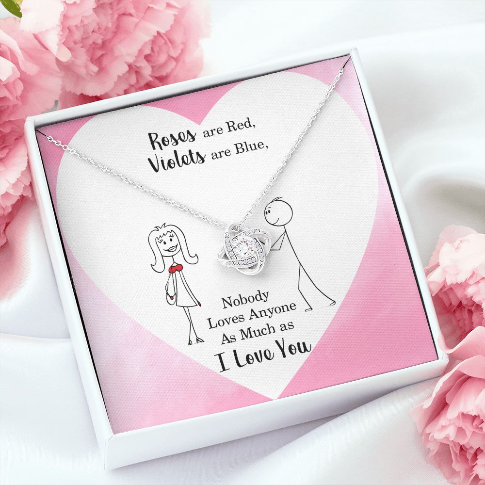 Roses are Red Infinity Knot Necklace Message Card-Express Your Love Gifts