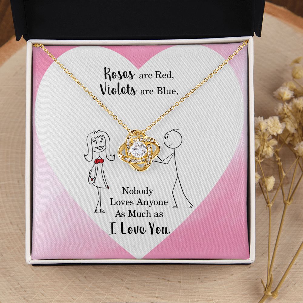 Roses are Red Infinity Knot Necklace Message Card-Express Your Love Gifts