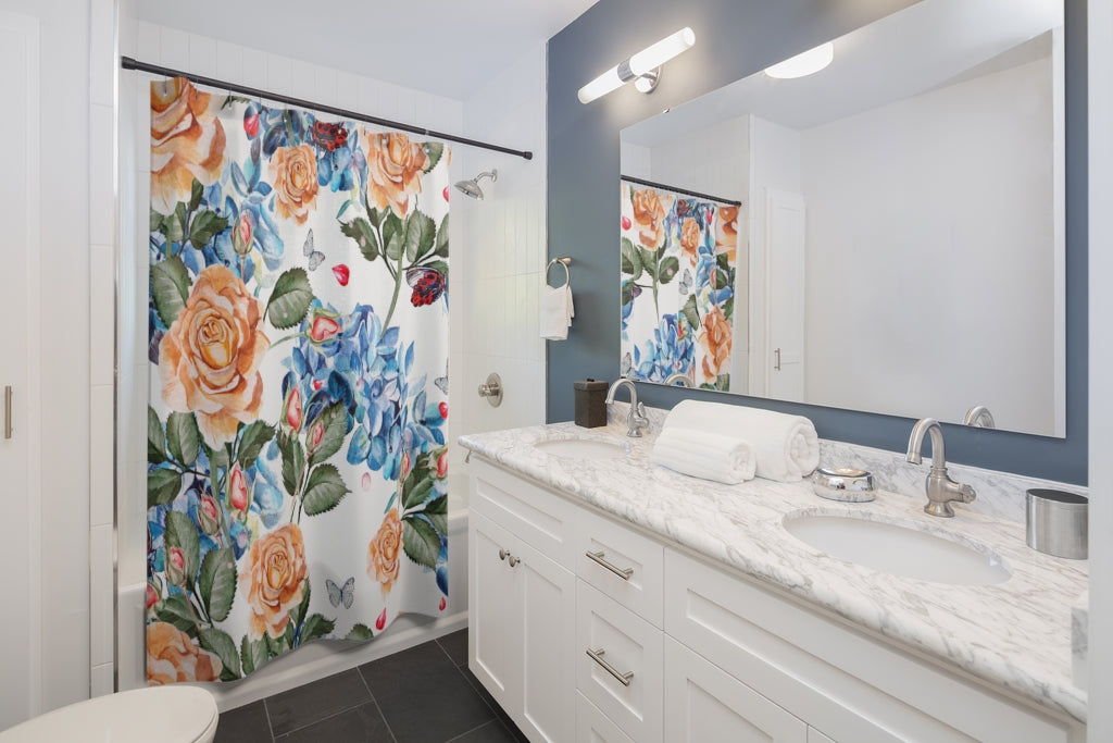Roses Buds Lavender Stylish Design 71" x 74" Elegant Waterproof Shower Curtain for a Spa-like Bathroom Paradise Exceptional Craftsmanship-Express Your Love Gifts