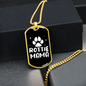 Rottie Mama Necklace Stainless Steel or 18k Gold Dog Tag 24" Chain-Express Your Love Gifts