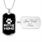 Rottie Mama Necklace Stainless Steel or 18k Gold Dog Tag 24" Chain-Express Your Love Gifts
