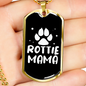 Rottie Mama Necklace Stainless Steel or 18k Gold Dog Tag 24" Chain-Express Your Love Gifts