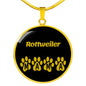 Rottweiler Mama Circle Necklace Stainless Steel or 18k Gold 18-22" Dog Owner Lover-Express Your Love Gifts