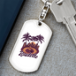 Roulette Gambler Keychain Stainless Steel or 18k Gold Dog Tag Keyring-Express Your Love Gifts
