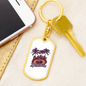 Roulette Gambler Keychain Stainless Steel or 18k Gold Dog Tag Keyring-Express Your Love Gifts