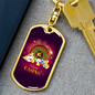 Royal Casino Gambler Keychain Stainless Steel or 18k Gold Dog Tag Keyring-Express Your Love Gifts