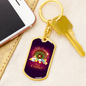Royal Casino Gambler Keychain Stainless Steel or 18k Gold Dog Tag Keyring-Express Your Love Gifts