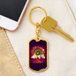 Royal Casino Gambler Keychain Stainless Steel or 18k Gold Dog Tag Keyring-Express Your Love Gifts