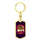 Royal Casino Gambler Keychain Stainless Steel or 18k Gold Dog Tag Keyring-Express Your Love Gifts