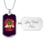 Royal Casino Gambler Necklace Stainless Steel or 18k Gold Dog Tag 24-Express Your Love Gifts
