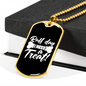 Ruff Day Necklace Stainless Steel or 18k Gold Dog Tag 24" Chain-Express Your Love Gifts