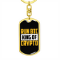 Run BTC Crypto Keychain Stainless Steel or 18k Gold Dog Tag Keyring-Express Your Love Gifts