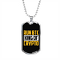 Run BTC Crypto Necklace Stainless Steel or 18k Gold Dog Tag 24" Chain-Express Your Love Gifts