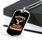 Runner Catcher Hunter Hunting Necklace Stainless Steel or 18k Gold Dog Tag 24"-Express Your Love Gifts