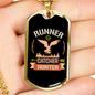 Runner Catcher Hunter Hunting Necklace Stainless Steel or 18k Gold Dog Tag 24"-Express Your Love Gifts