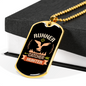 Runner Catcher Hunter Hunting Necklace Stainless Steel or 18k Gold Dog Tag 24"-Express Your Love Gifts
