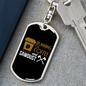 Running On Coffee Sawdust Swivel Keychain Woodworker Dog Tag Stainless Steel or 18k Gold-Express Your Love Gifts