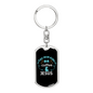 Runs On Coffee And Jesus Keychain Stainless Steel or 18k Gold Dog Tag Keyring-Express Your Love Gifts
