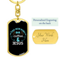 Runs On Coffee And Jesus Keychain Stainless Steel or 18k Gold Dog Tag Keyring-Express Your Love Gifts