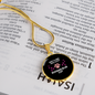 Russian Blue Cat Circle Necklace Stainless Steel or 18k Gold 18-22"-Express Your Love Gifts