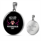 Russian Blue Cat Circle Necklace Stainless Steel or 18k Gold 18-22"-Express Your Love Gifts