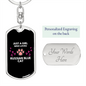Russian Blue Cat Keychain Stainless Steel or 18k Gold Dog Tag Keyring-Express Your Love Gifts