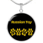 Russian Toy Mama Circle Necklace Stainless Steel or 18k Gold 18-22" Dog Owner Lover-Express Your Love Gifts