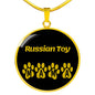 Russian Toy Mama Circle Necklace Stainless Steel or 18k Gold 18-22" Dog Owner Lover-Express Your Love Gifts