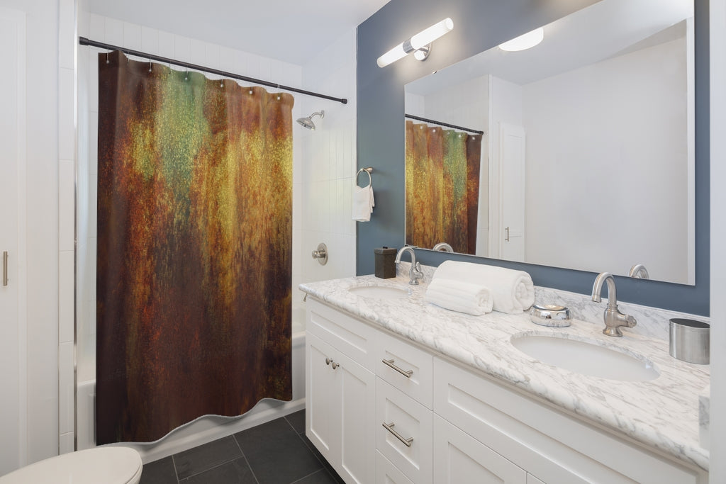Rusted Metal Color Stylish Design 71" x 74" Elegant Waterproof Shower Curtain for a Spa-like Bathroom Paradise Exceptional Craftsmanship-Express Your Love Gifts
