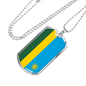Rwanda Flag Necklace Stainless Steel or 18k Gold Dog Tag 24" Chain-Express Your Love Gifts