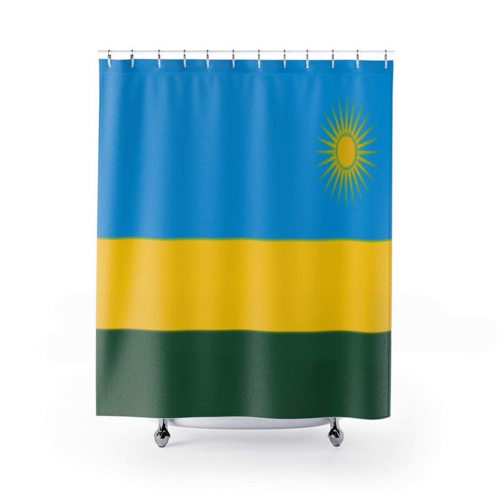 Rwanda Flag Stylish Design 71" x 74" Elegant Waterproof Shower Curtain for a Spa-like Bathroom Paradise Exceptional Craftsmanship-Express Your Love Gifts