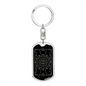 Sacred Diamond Star Cirle in Rectangle Keychain Stainless Steel or 18k Gold Dog Tag Keyring-Express Your Love Gifts